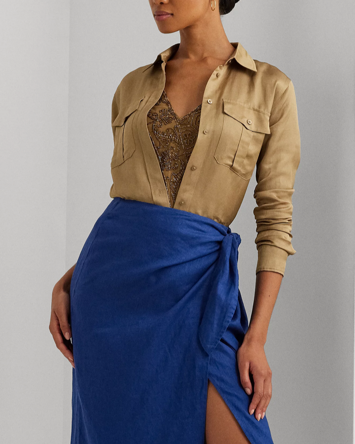 LAUREN RALPH LAUREN Satin Shantung Shirt