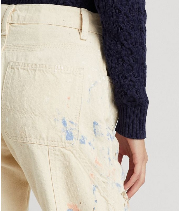 LAUREN RALPH LAUREN Paint-Splatter Denim Carpenter Jeans