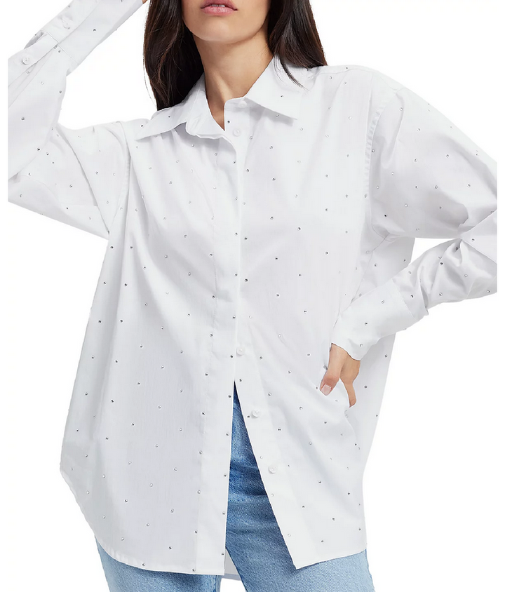 Good American Rhinestone Shirt