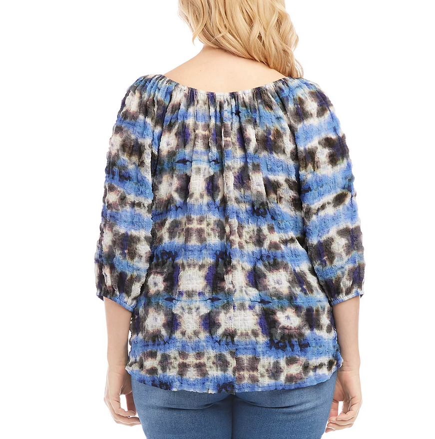 Karen Kane Plus Size Printed Peasant Top