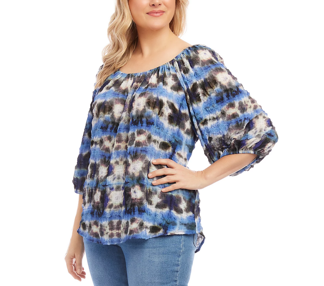 Karen Kane Plus Size Printed Peasant Top