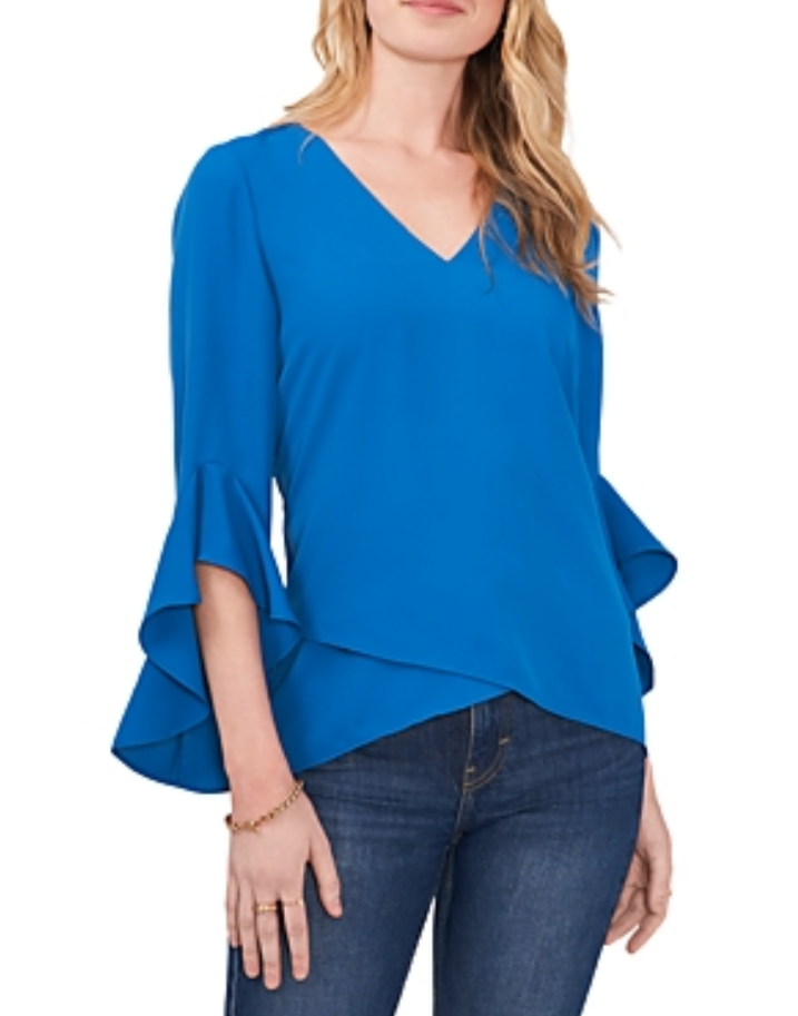 VINCE CAMUTO Flutter Sleeve Crossover Top