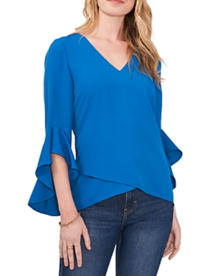 VINCE CAMUTO Flutter Sleeve Crossover Top