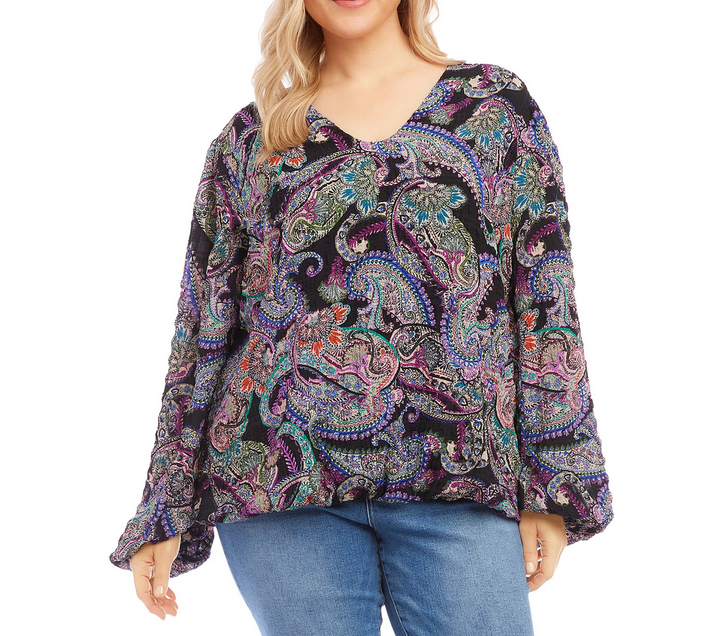 Karen Kane Plus Size Printed Blouson Sleeve Top