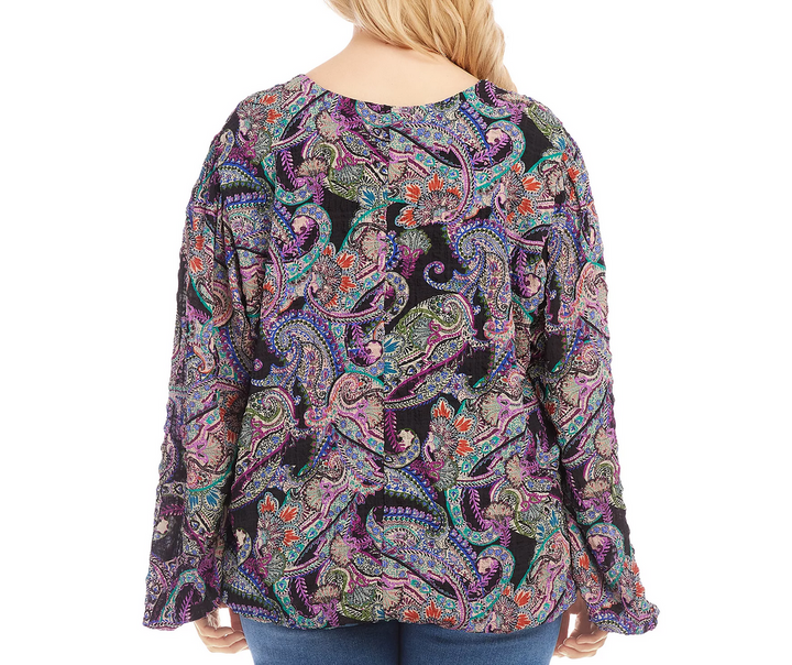 Karen Kane Plus Size Printed Blouson Sleeve Top