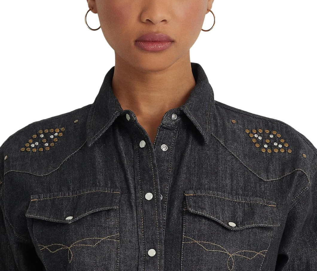 LAUREN RALPH LAUREN Studded Denim Shirt