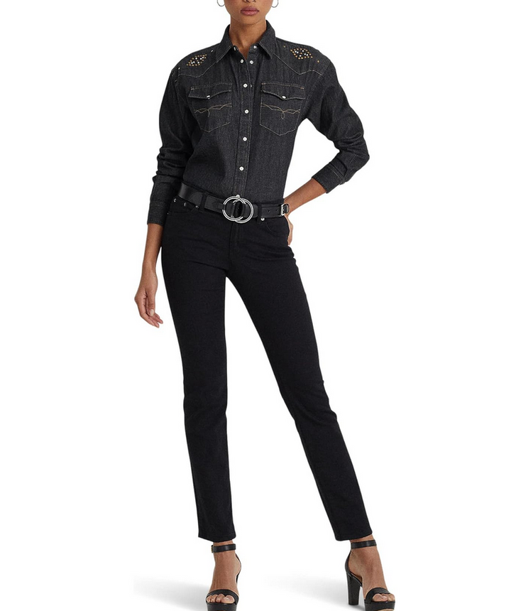 LAUREN RALPH LAUREN Studded Denim Shirt