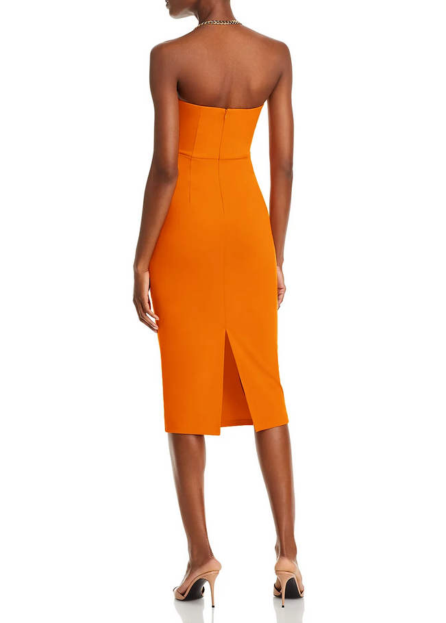 FORE Strapless Bodycon Midi Dress