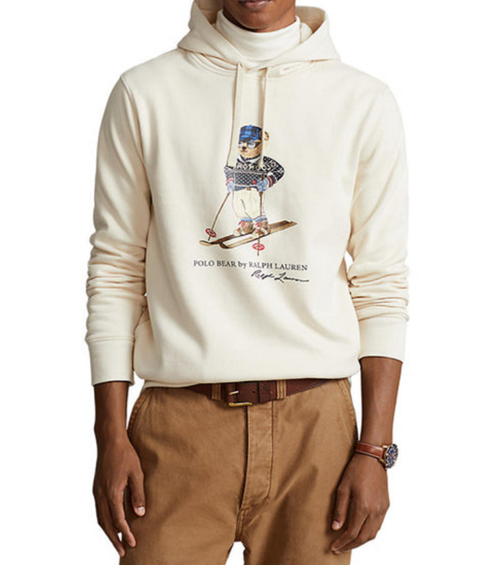 Polo Ralph Lauren Men's Polo Bear Hoodie Winter Cream Ski Bear