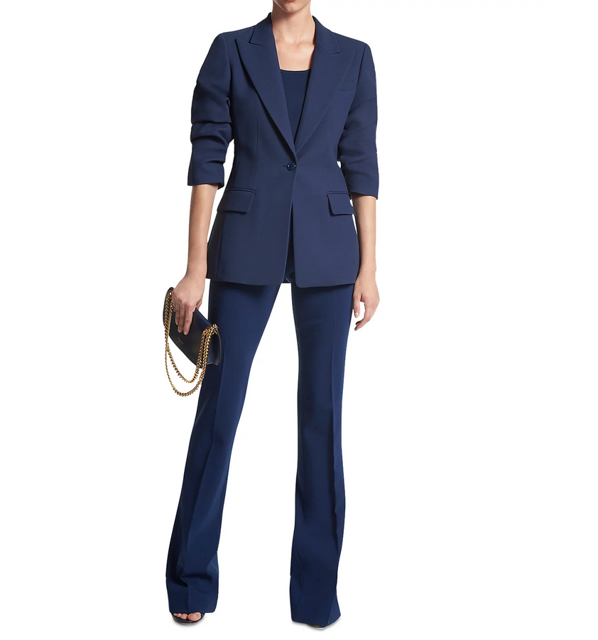 MICHAEL KORS Collection Cate Ruched Sleeve Sable Blazer