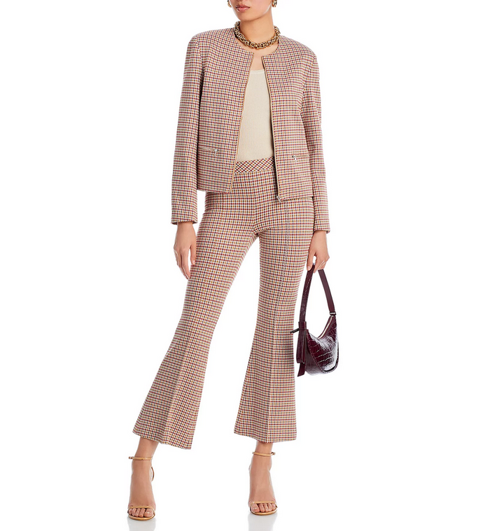 Rosetta Getty Houndstooth Zip Front Jacket