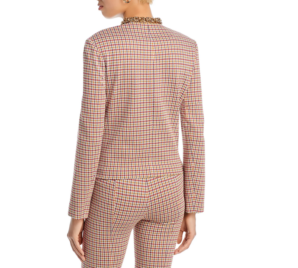 Rosetta Getty Houndstooth Zip Front Jacket