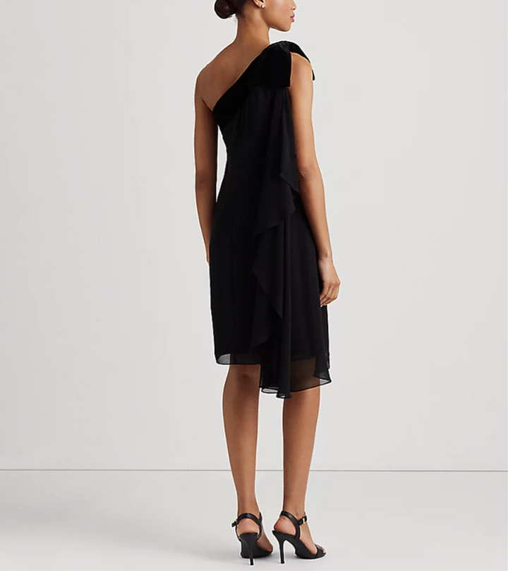 Lauren Ralph Lauren Chiffon One-Shoulder Dress