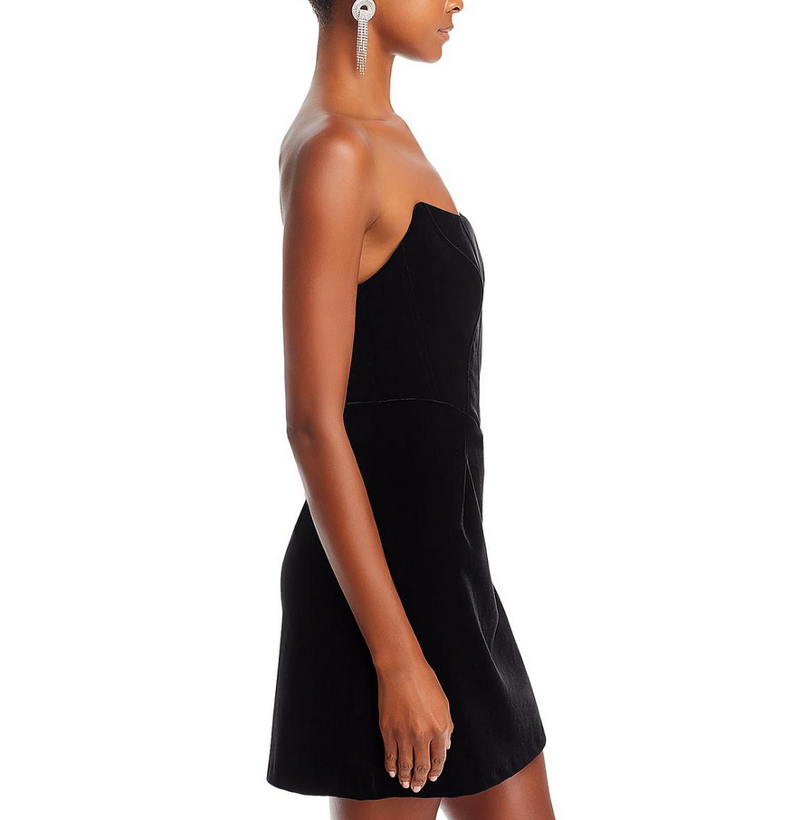 AQUA Strapless Velvet Mini Dress – DGFOutlet