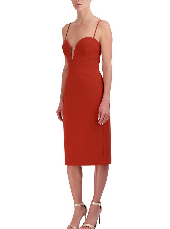 BCBGMAXAZRIA Plunge Neck Evening Dress