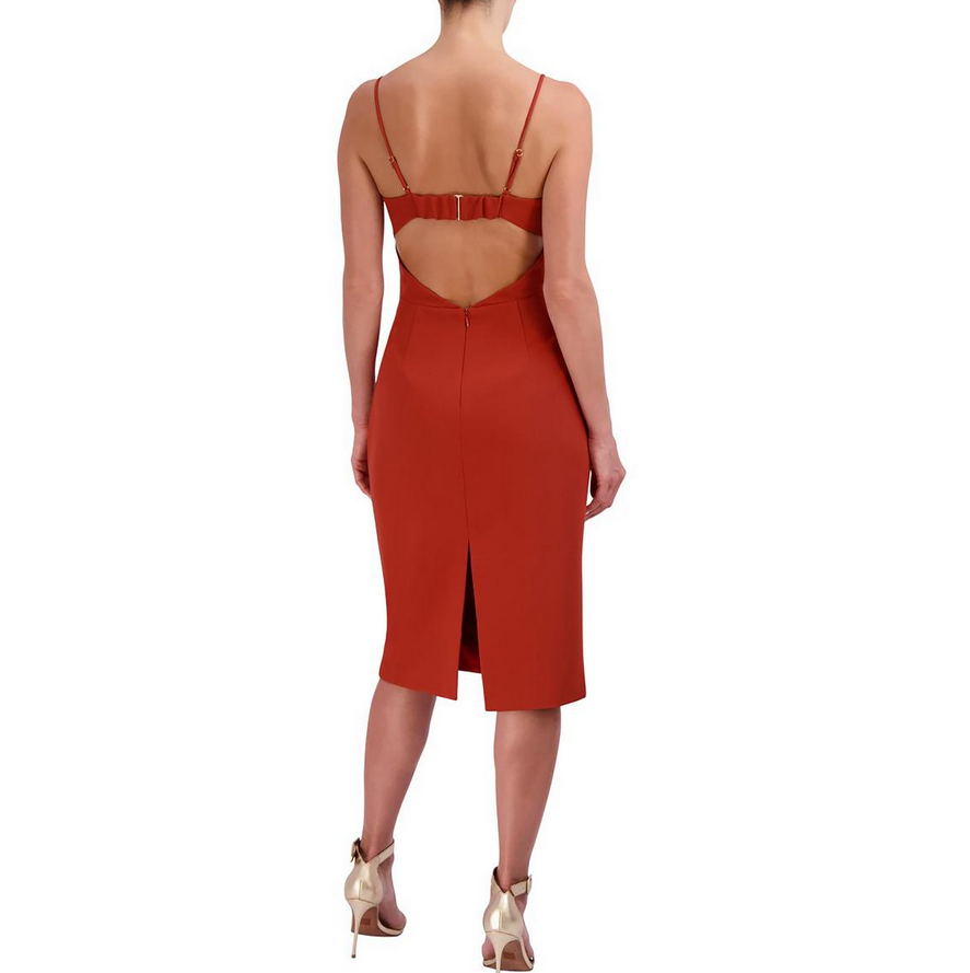 BCBGMAXAZRIA Plunge Neck Evening Dress