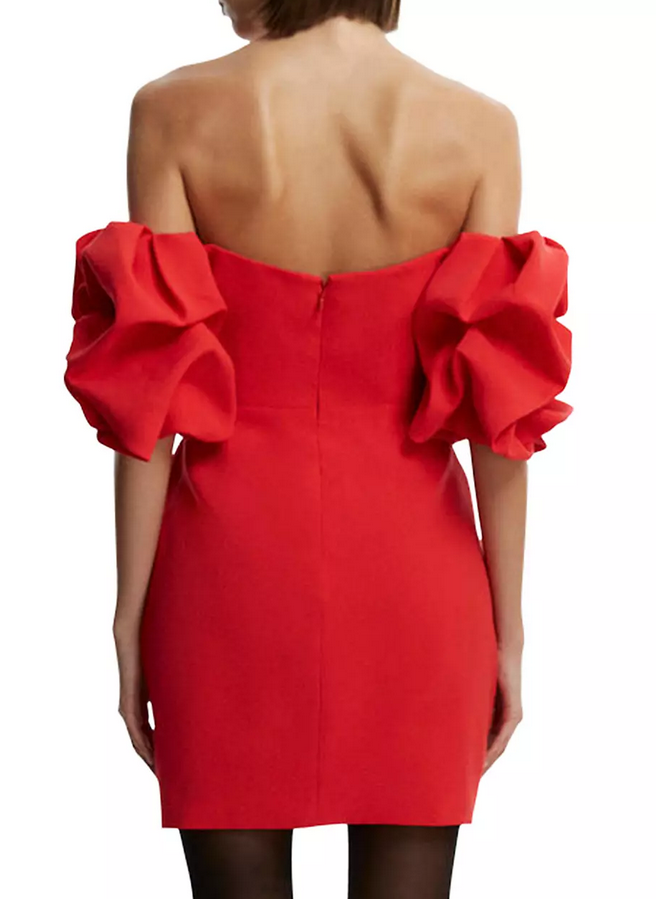 BCBGMAXAZRIA Off-the-Shoulder Puff Sleeve Dress