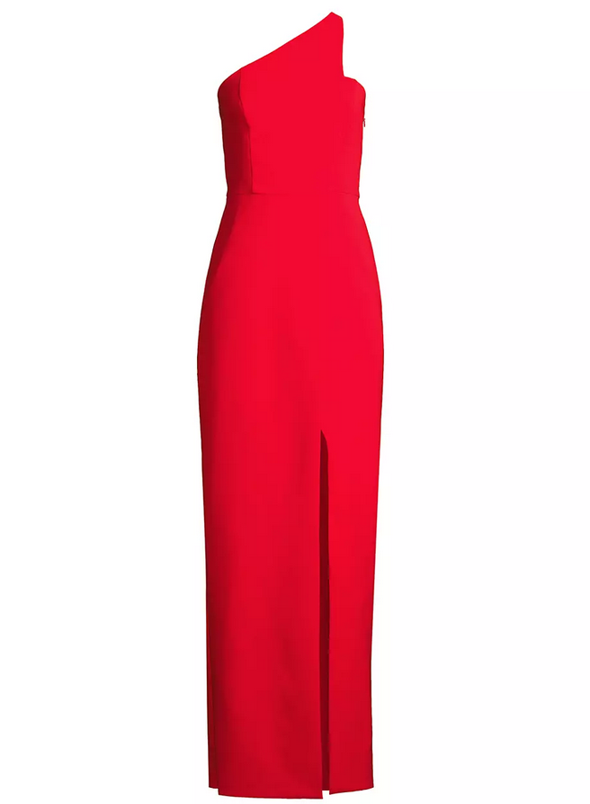 Liv Foster Crepe One Shoulder Gown