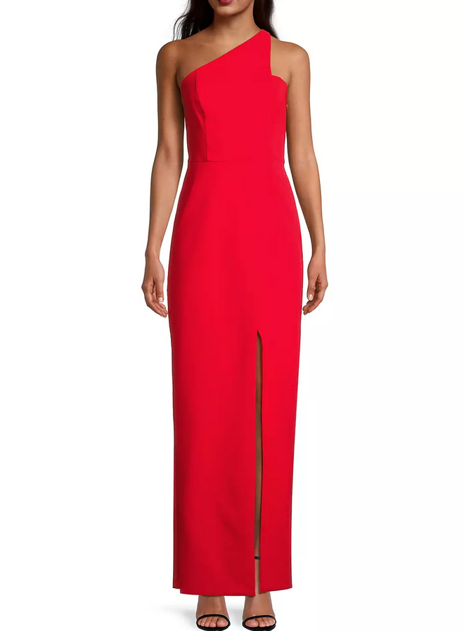 Liv Foster Crepe One Shoulder Gown