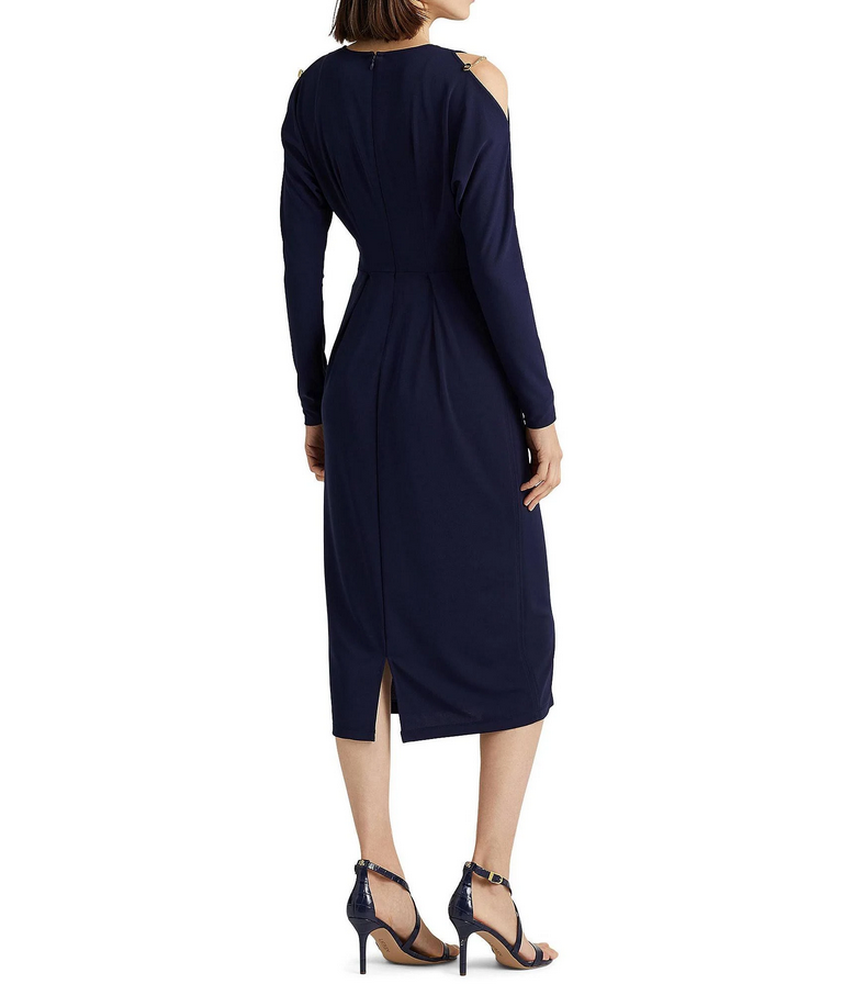 LAUREN RALPH LAUREN Stretch Jersey Cold-Shoulder Dress