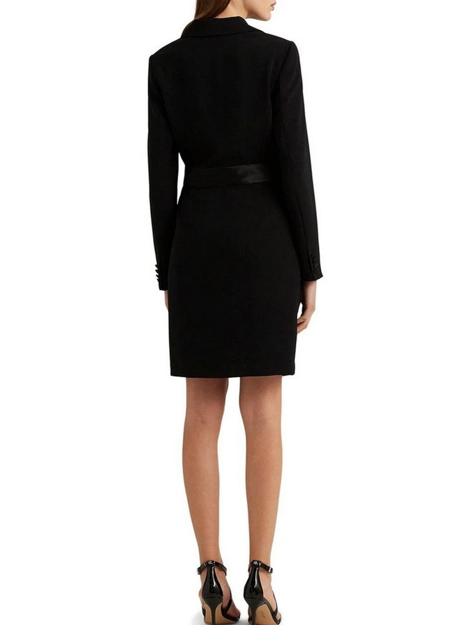 LAUREN RALPH LAUREN Crepe Long-Sleeve Cocktail Dress