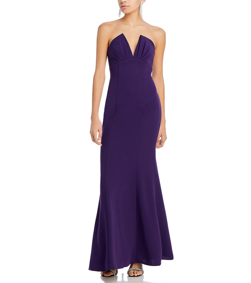 Liv Foster Twill Strapless Gown