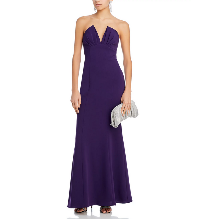 Liv Foster Twill Strapless Gown