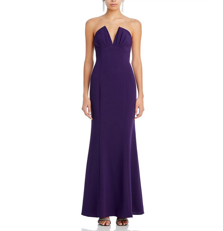 Liv Foster Twill Strapless Gown