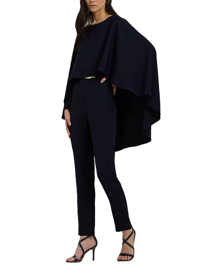 LAUREN RALPH LAUREN Belted Cape Georgette Jumpsuit