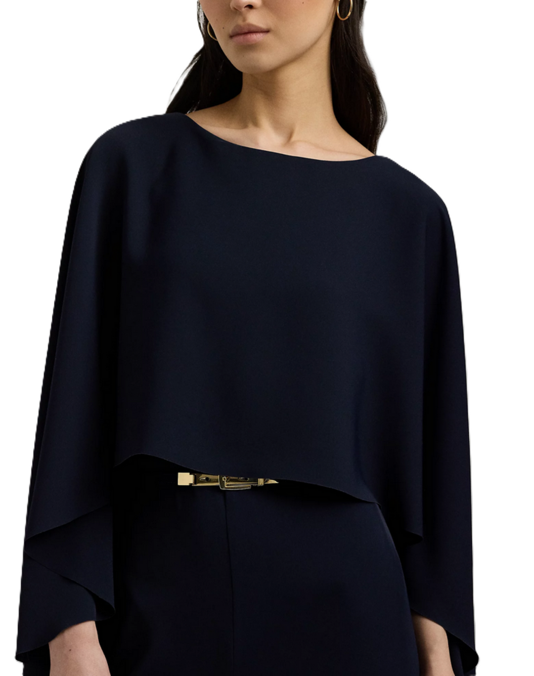 LAUREN RALPH LAUREN Belted Cape Georgette Jumpsuit