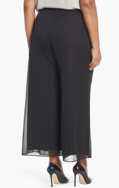 Alex Evenings High Rise Tie Waist Wide Leg Pants