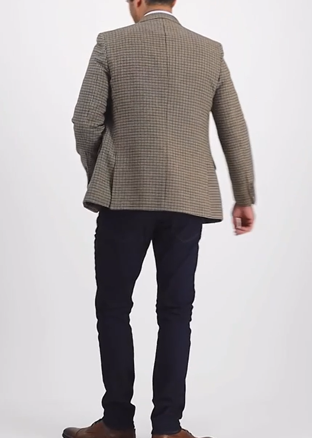 Nautica Men's Modern-Fit Brown Houndstooth Tweed Sport Coat