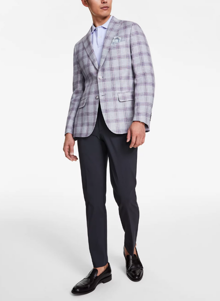 Tallia Men's Plaid Linen Sport Coat