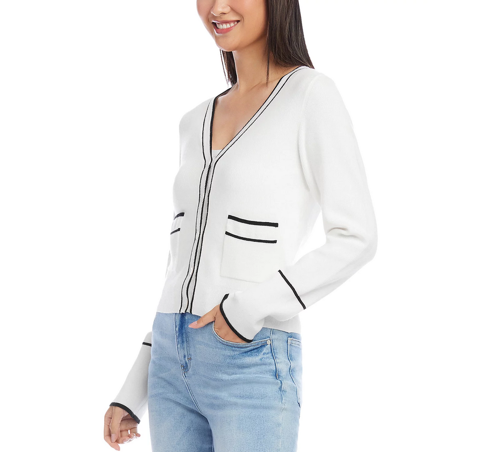 Karen Kane Contrast Trim Cardigan