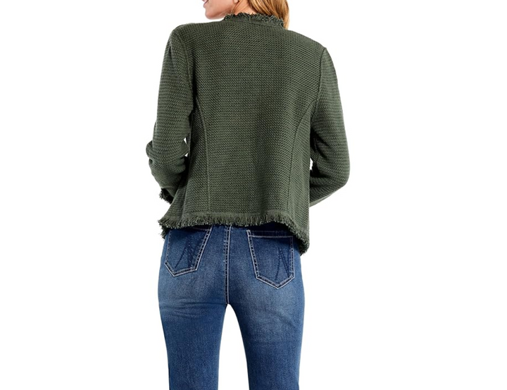 NIC+ZOE Fringe Mix Knit Jacket