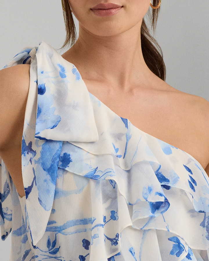 LAUREN RALPH LAUREN One-Shoulder A-Line Dress