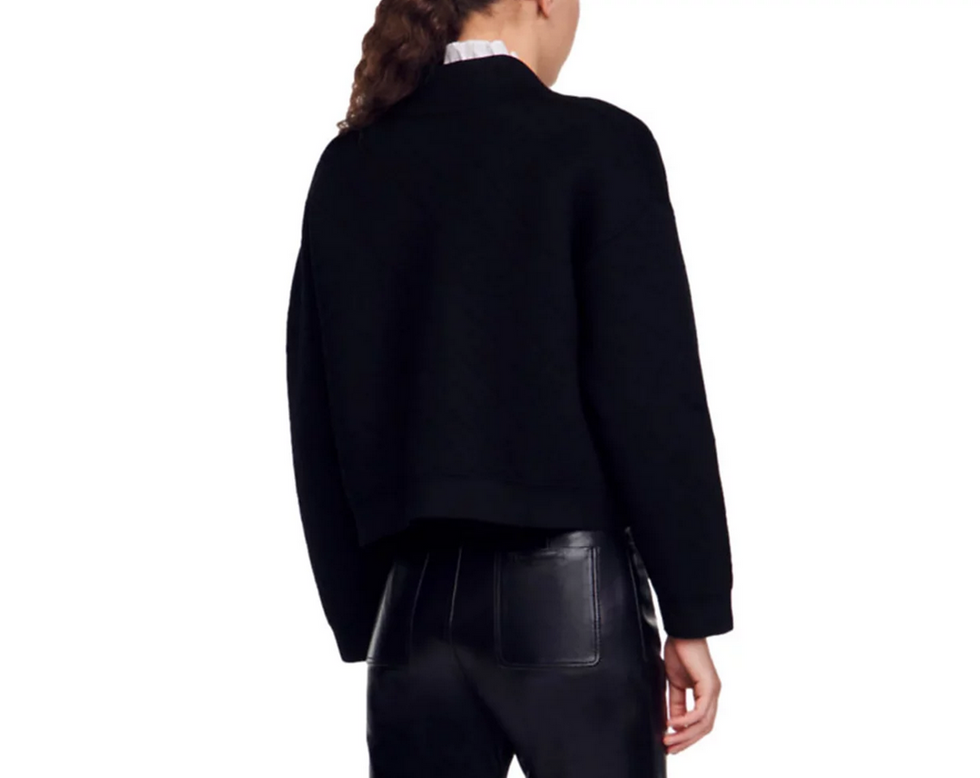 Sandro Marcel Cable Knit Cropped Cardigan
