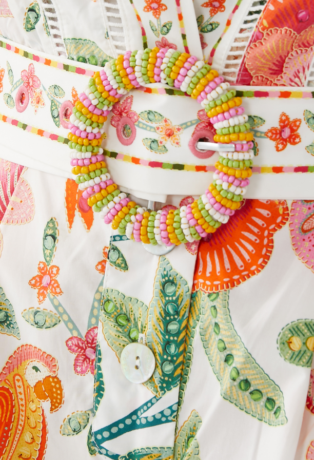 Farm Rio Macaw Bloom Cotton Romper