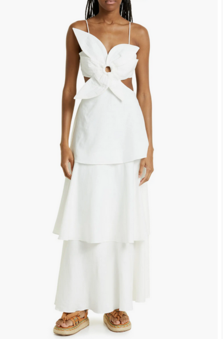 FARM Rio Flower Bodice Tiered Maxi Dress