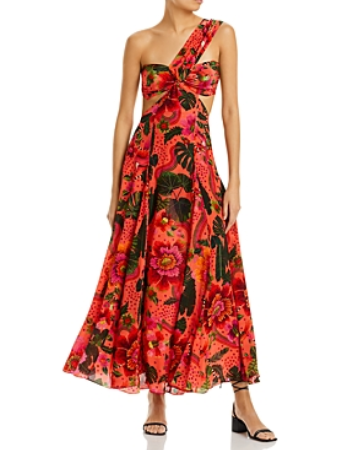 Farm Rio Blooming Garden One Shoulder Maxi Dress