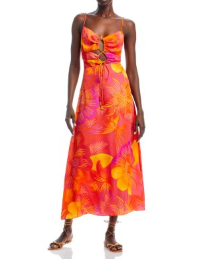 Farm Rio Summer Garden Midi Dress