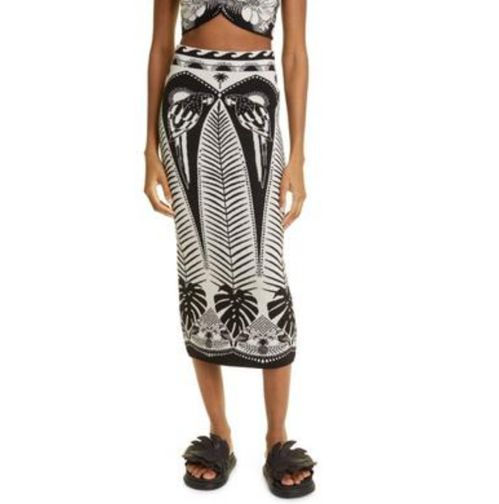 Farm Rio Macaw Elegance Midi Skirt