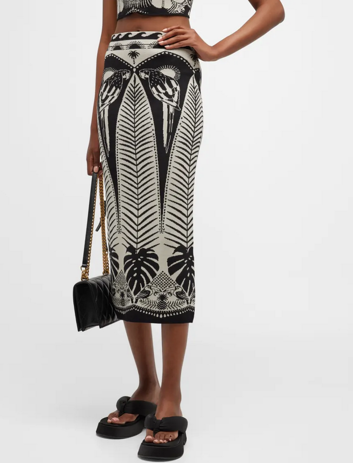 Farm Rio Macaw Elegance Midi Skirt