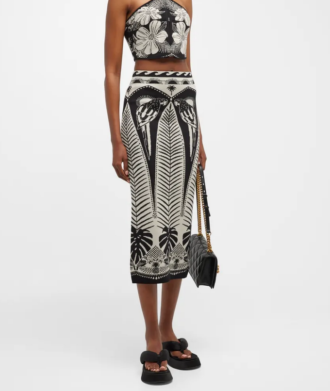 Farm Rio Macaw Elegance Midi Skirt