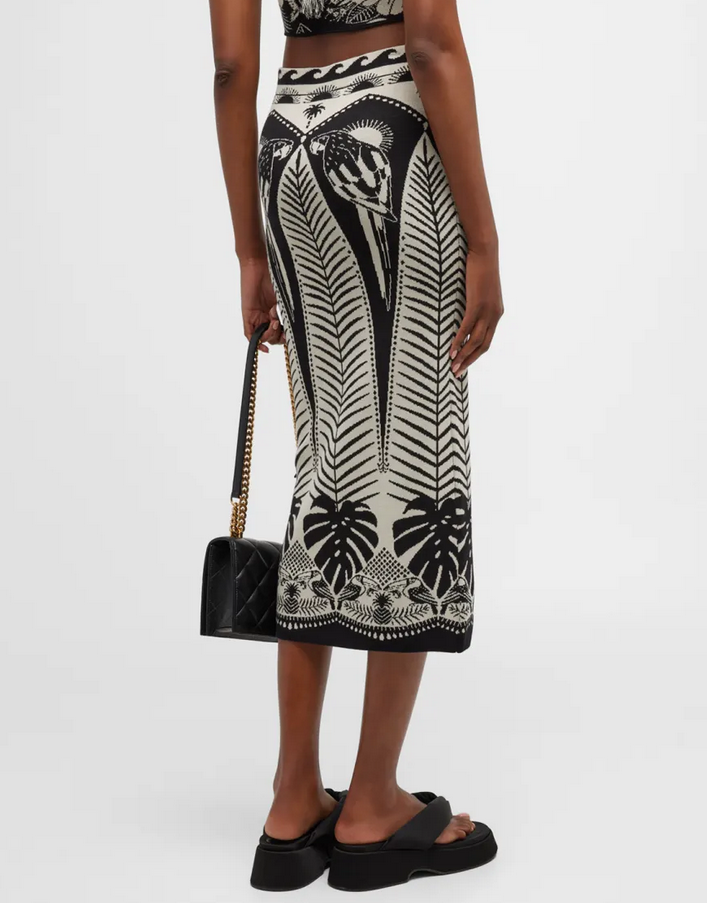 Farm Rio Macaw Elegance Midi Skirt