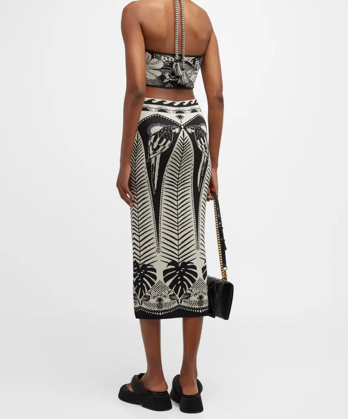 Farm Rio Macaw Elegance Midi Skirt