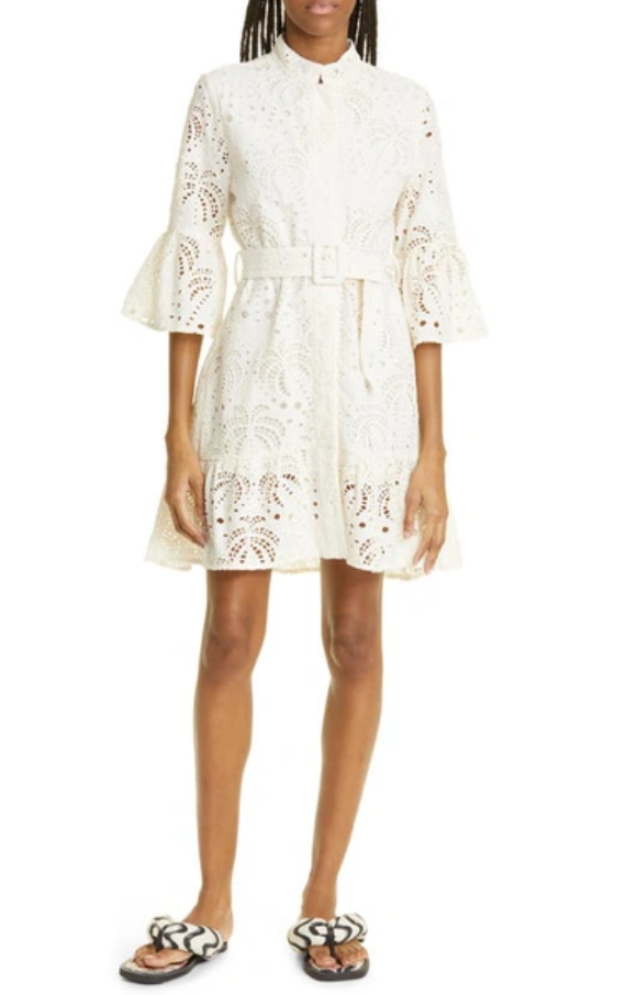 Farm Rio Palm Cotton Mini Dress
