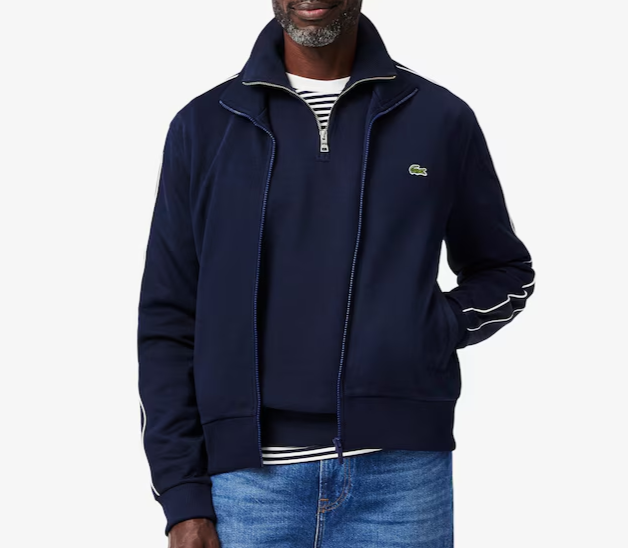 Lacoste Regular Fit Full Zip Mock Neck Sweatshirt