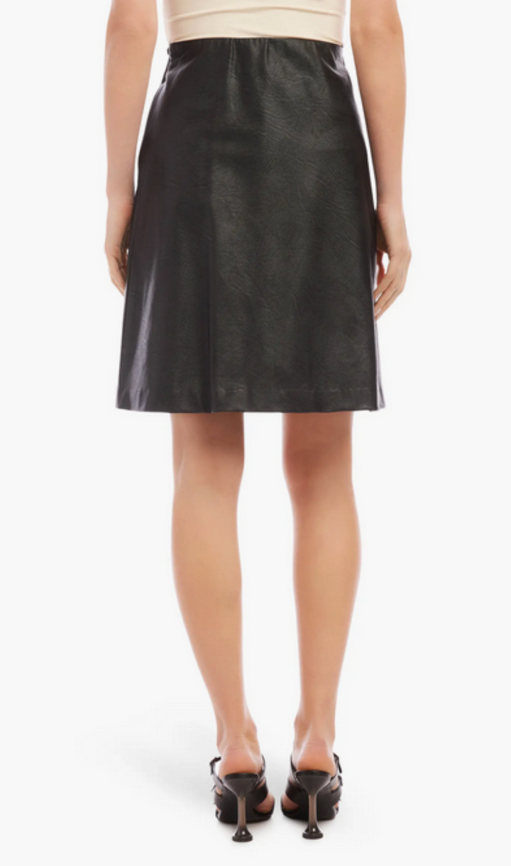 Karen Kane Faux Leather A-Line Skirt