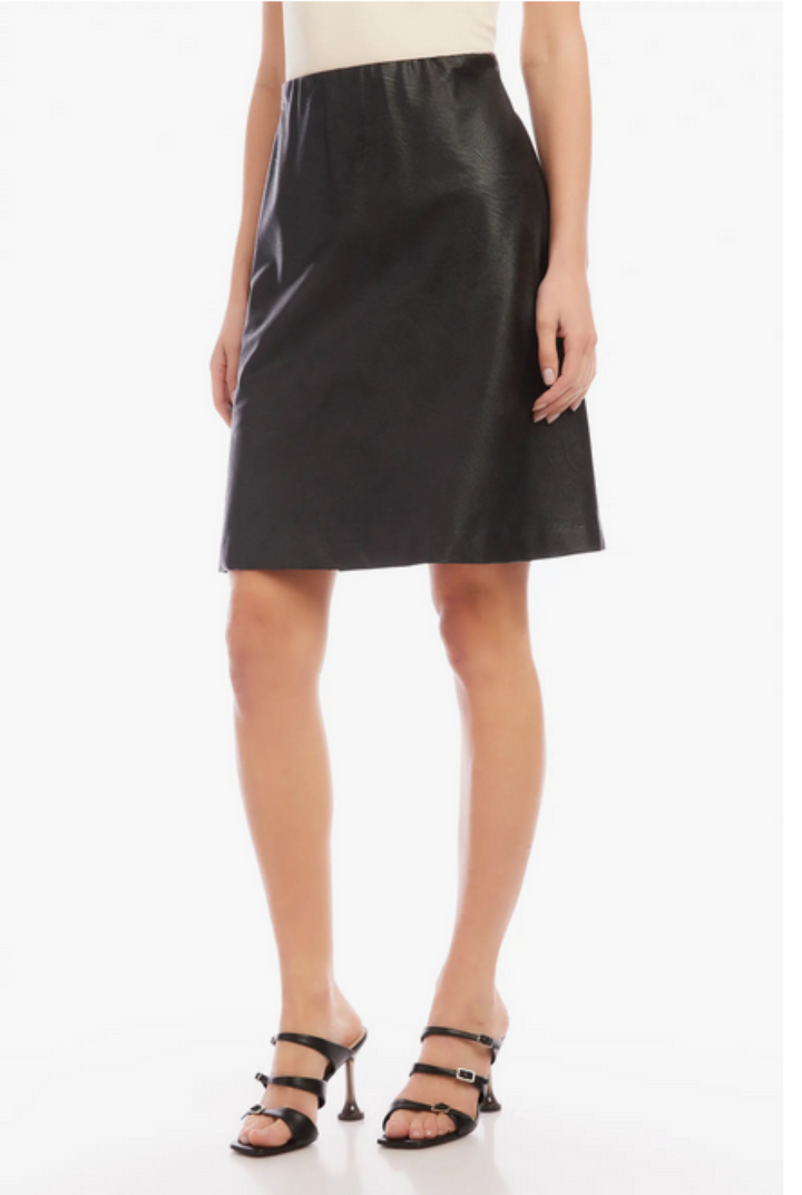 Karen Kane Faux Leather A-Line Skirt